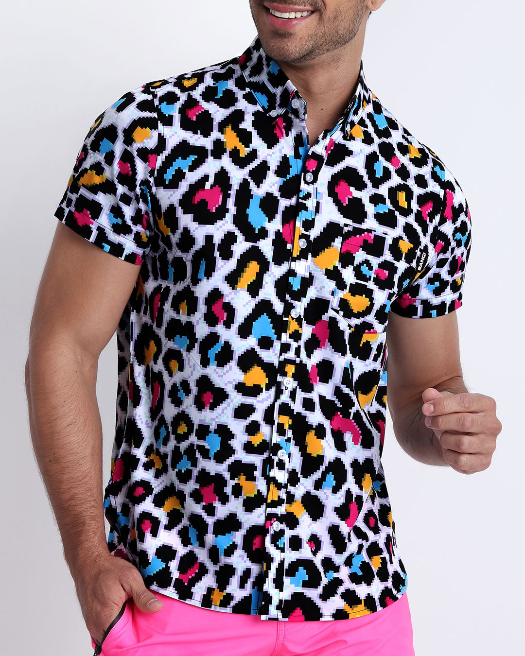 8-BIT POP LEOPARD Stretch Shirt